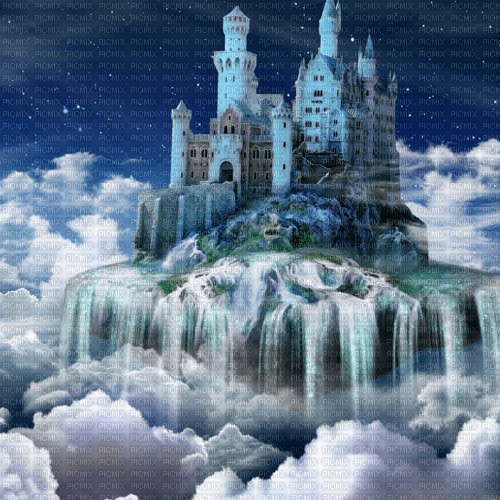 Y.A.M._Fantasy Sky clouds Castle Landscape - zdarma png