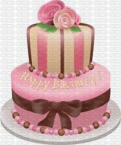 Pink Happy Birthday Cake - besplatni png