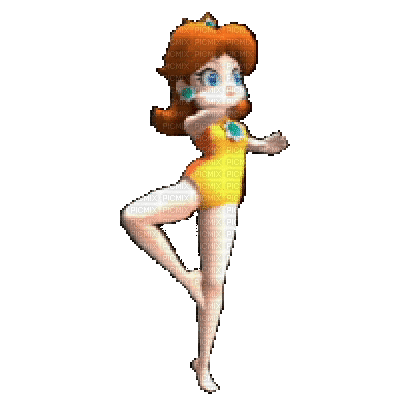 Princess Daisy Spinning - Бесплатный анимированный гифка