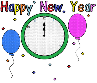 Kaz_Creations Text Logo Happy New Year - nemokama png