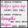 a good friend text square pink white and black - png gratuito