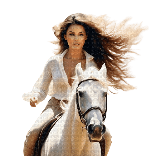 Femme sur un cheval - PNG gratuit