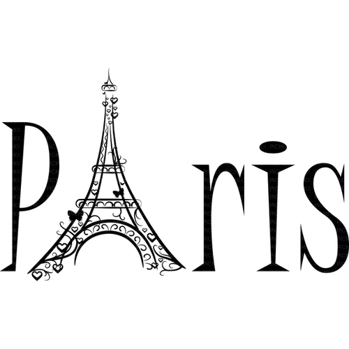 Black text Paris - PNG gratuit
