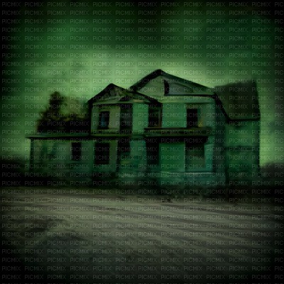 Abandoned Grungey Green Haunted House - gratis png