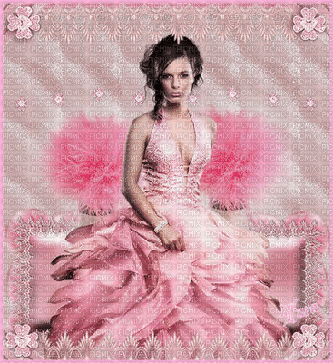 femme en rose - 免费动画 GIF