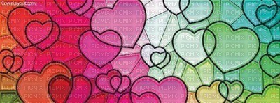 COLORFUL HEARTS - png gratis
