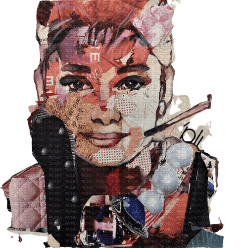kikkapink woman audrey hepburn collage art - png grátis