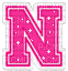 Kaz_Creations Animated Alphabet Pink N - GIF animé gratuit