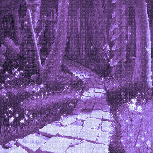 Y.A.M._Cartoons Landscape background purple - Free animated GIF