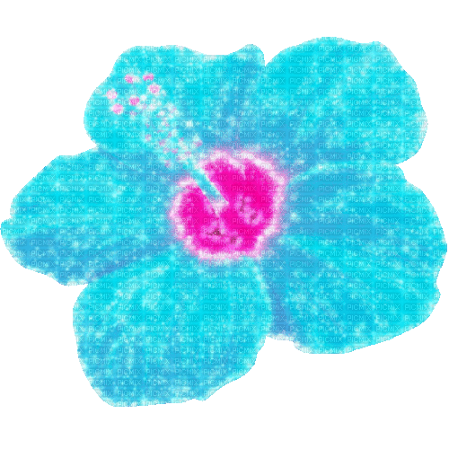Animated.Flower.Blue.Pink - By KittyKatLuv65 - Бесплатный анимированный гифка