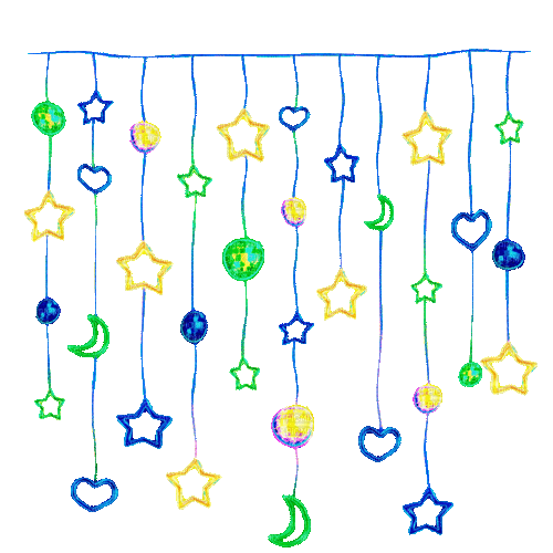 Stars.Moons.Hearts.Balls.Blue.Green.Yellow - Gratis animeret GIF