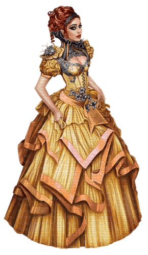 steampunk woman gold - безплатен png
