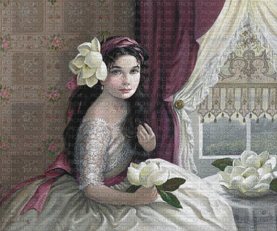 femmes fleurs - Ingyenes animált GIF