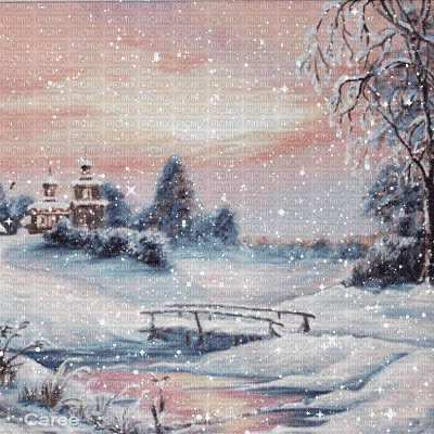 Winter snow background - Free animated GIF