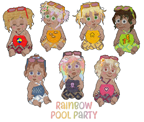 Babyz Rainbow Pool Party - png gratuito