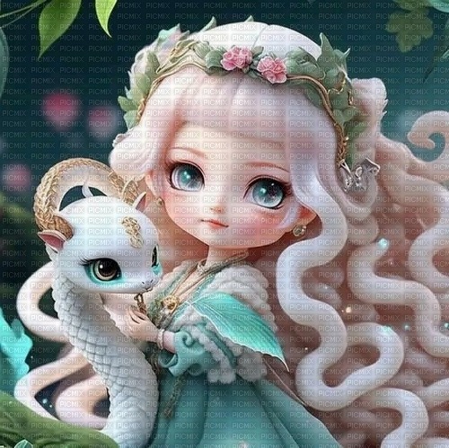 Fantasy baby girl and snake by papuzzetto - png gratis