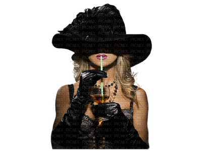 woman with drink bp - PNG gratuit