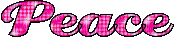 Peace pink glitter text - Animovaný GIF zadarmo