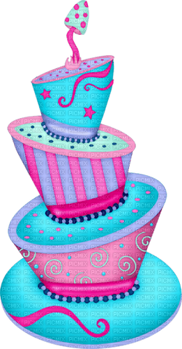 kikkapink deco scrap birthday cake - 免费PNG