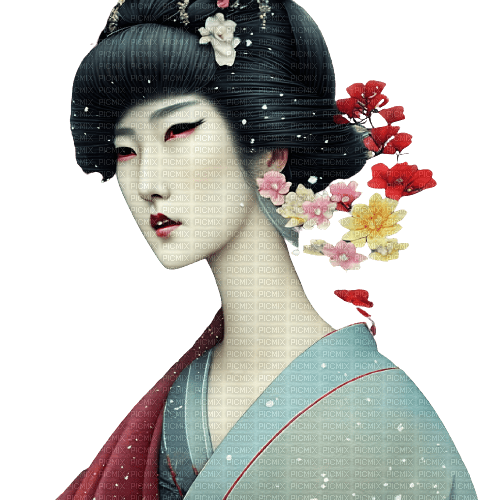 kikkapink winter geisha woman - gratis png