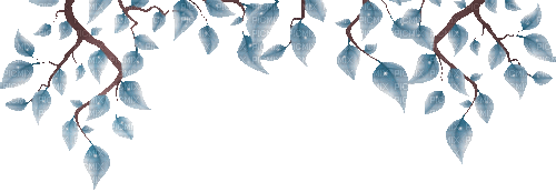 soave deco branch leaves  animated blue brown - GIF animé gratuit