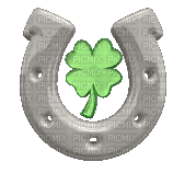 Kaz_Creations Irish Animated Horsehoe Clover - GIF animé gratuit