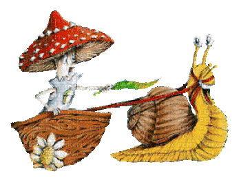 mushroom slug fantasy fairy tale animal animals gif anime animated animation animaux mignon fun - GIF animé gratuit