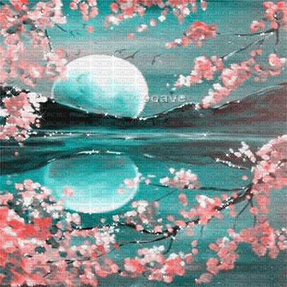 soave background animated oriental  pink teal - GIF animate gratis