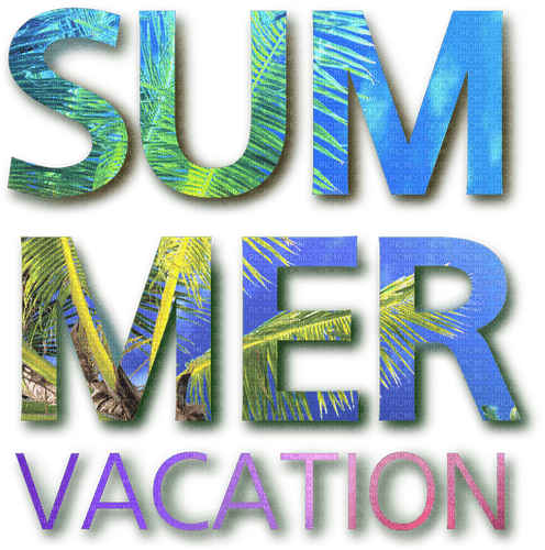 Summer Vacation.Text.Deco.Victoriabea - PNG gratuit
