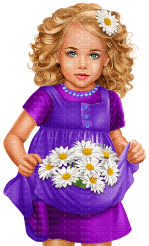 Girl with daisies. Summer. Spring. Leila - bezmaksas png