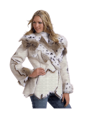 woman in fur bp - png gratuito