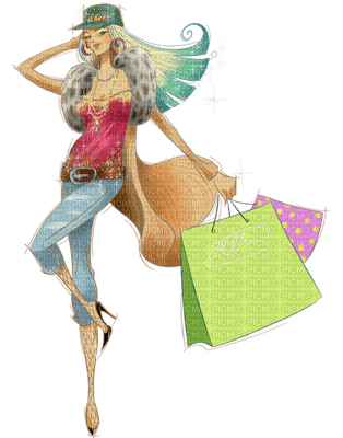 woman shopping bp - Free PNG