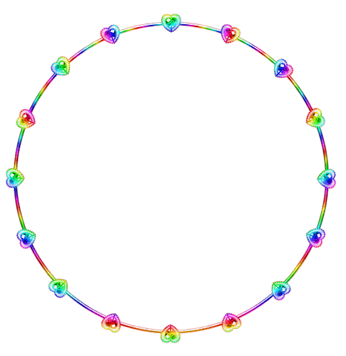 Hearts.Circle.Frame.Rainbow - ücretsiz png