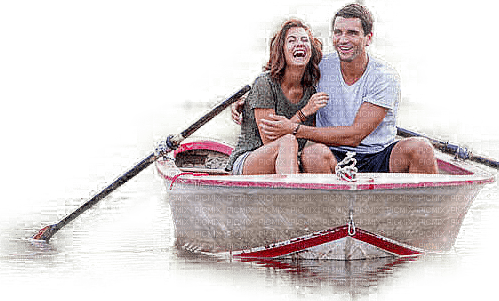 Couple.Bateau.Boat.rowing.Victoriabea - Free PNG