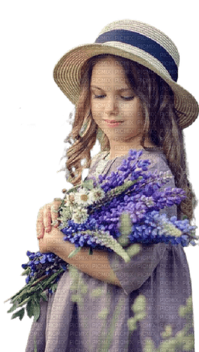 loly33 enfant  fleur été - PNG gratuit