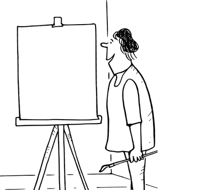 at the easel - PNG gratuit