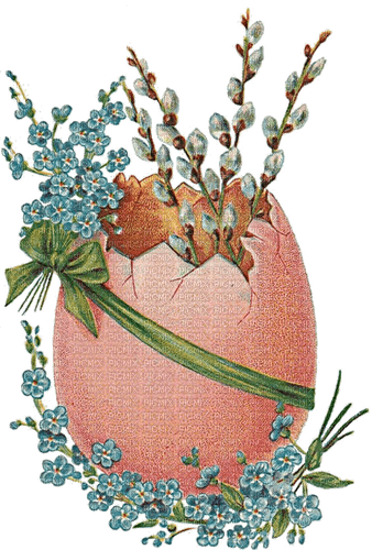 Ostern, Ei, Blumen, Vintage - 免费PNG