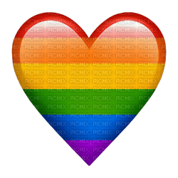 Rainbow pride heart emoji - png gratis