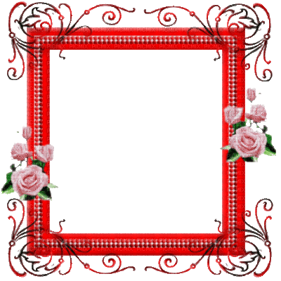 frame cadre rahmen  tube red vintage flower - Animovaný GIF zadarmo