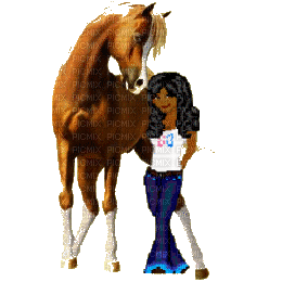fille cheval - Darmowy animowany GIF