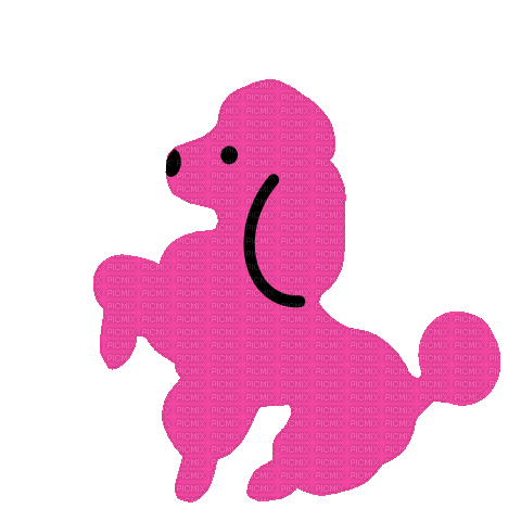 Pink Poodle Dog - GIF animasi gratis