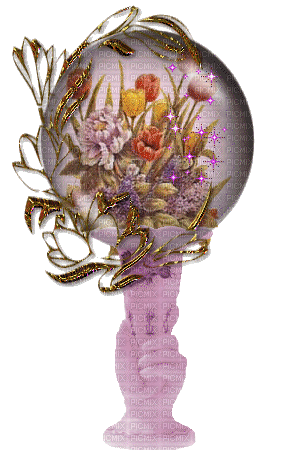 flower snow globe - Бесплатный анимированный гифка