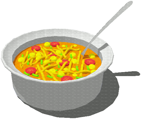 Rotating Food Noodle Soup Bowl - Free animated GIF