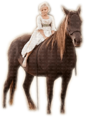 Child rides a horse - png ฟรี