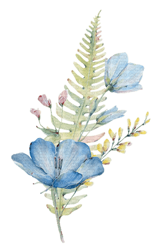 kikkapink flower blue - zdarma png