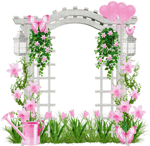 Frame.Cluster.Spring.Pink.White - ücretsiz png