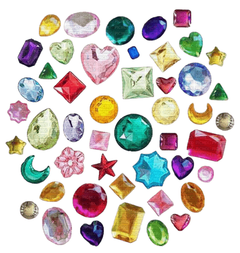 colorful plastic gems - nemokama png