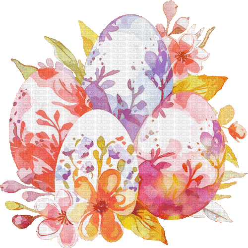 ♡§m3§♡ easter eggs animated gif flowers pink - GIF animé gratuit