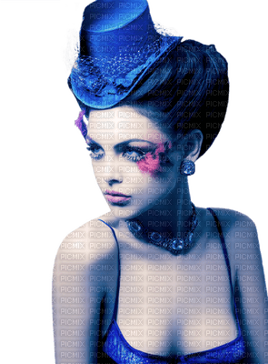 Kaz_Creations Woman Femme Blue Hat - zdarma png