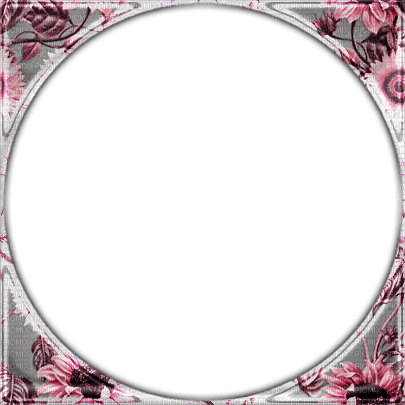 soave frame circle flowers sunflowers pink green - gratis png